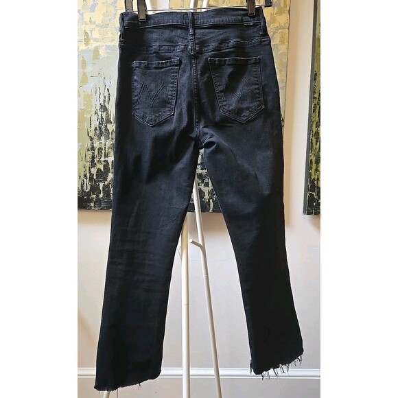 Mother The Insider Crop Two Step Fray Black Ankle Fray Jeans   Size 28 x 26” - Picture 6 of 10